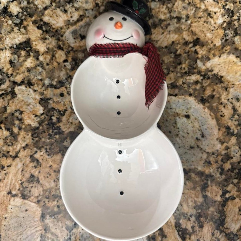 Hallmark Snowman Nut & Candy Dish EUC, Christmas